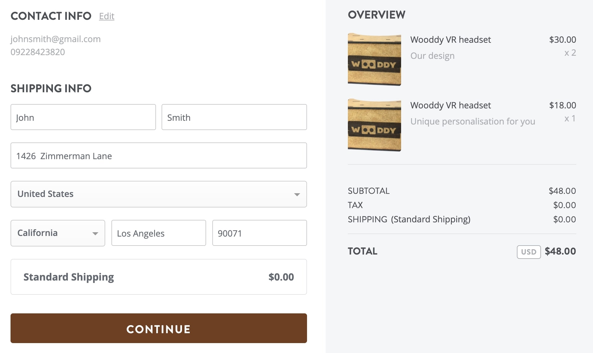 Sample Checkout Form Sample Checkout Form
